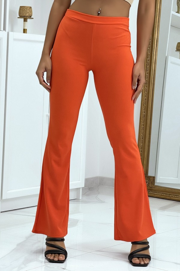 Pantalon patte d'éléphant orange très tendance - 1