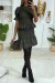 Khaki Ruched Sweater Skirt Set with Flounce Hem | $5.69 | OKKO MODE