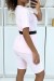 Pink T-shirt and Cycling Shorts Set with Belt | €9.45 | OKKO MODE