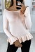 Pull rose à volant dans une douce matière extensible | 5,69 $ | OKKO MODE