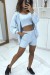 Conjunto de 3 peças azul - top e shorts em promoção! | 10,92 $ | OKKO MODE