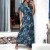 Royal Leaf Pattern Wrap Maxi Dress | $12.97 | OKKO MODE