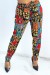 Pantalón fluido verde estampado multi-color | 6,69 $ | OKKO MODE