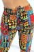 Pantalón fluido verde estampado multi-color | 6,69 $ | OKKO MODE