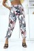 Pantalón blanco elástico con estampado de hojas - Talla y tobillos ajustables | 6,69 $ | OKKO MODE
