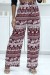 Pantalón palazzo estampado hojas en color burdeos | 6,17 € | OKKO MODE