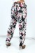 Pantalón fucsia estampado hojas corte recto | 6,69 $ | OKKO MODE