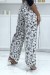 Stylish Black Leaf Pattern Palazzo Pants | €6.17 | OKKO MODE