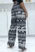 Pantalón palazzo estampado de hojas tropicales marino | 6,17 € | OKKO MODE
