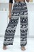 Pantalón palazzo estampado de hojas tropicales marino | 6,17 € | OKKO MODE