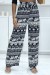 Pantalón palazzo estampado de hojas tropicales marino | 6,17 € | OKKO MODE