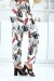 White Leaf Print Elastic Waist Flowy Pants | $6.69 | OKKO MODE