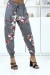 Pantalon fleuri gris, taille et chevilles élastiques | 6,17 € | OKKO MODE