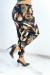 Black Leaf Pattern Flowy Pants | $6.69 | OKKO MODE