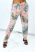 Calça rosa fluida listrada e estampada | 6,69 $ | OKKO MODE