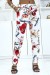 Pantalón blanco estampado floral, elástico en la cintura | 6,69 $ | OKKO MODE