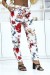 Pantalón blanco estampado floral, elástico en la cintura | 6,69 $ | OKKO MODE