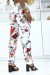 Pantalón blanco estampado floral, elástico en la cintura | 6,69 $ | OKKO MODE