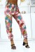 Elastic Waist and Ankle Pink Foliage Print Pants | €6.17 | OKKO MODE