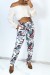 Pantalón azul estampado tropical corte recto - Mujer | 6,69 $ | OKKO MODE