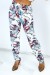 Pantalón azul estampado tropical corte recto - Mujer | 6,69 $ | OKKO MODE
