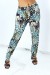 Pantalon noir à pois rayés et motif floral | 6,17 € | OKKO MODE