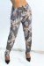 Pantalón gris estampado hojas y flores | 6,69 $ | OKKO MODE