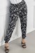 Black Aztec Patterned Flowy Pants with Cute Bow Waist Detail | $6.69 | OKKO MODE