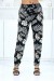 Pantalon noir à motif feuille, taille élastique - Design élégant pour femmes | 6,69 $ | OKKO MODE