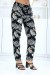Pantalon noir à motif feuille, taille élastique - Design élégant pour femmes | 6,69 $ | OKKO MODE