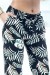 Pantalon noir à motif feuille, taille élastique - Design élégant pour femmes | 6,69 $ | OKKO MODE