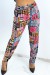 Blue Flowy Pants with Multi-Color Print | $6.69 | OKKO MODE