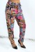 Blue Flowy Pants with Multi-Color Print | $6.69 | OKKO MODE