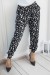 Black Wide Leg Pants with Feather Print - Hundreds of Feathers | €6.17 | OKKO MODE