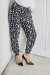 Black Wide Leg Pants with Feather Print - Hundreds of Feathers | €6.17 | OKKO MODE