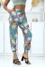 Pantalón gris elástico con estampado de hojas - Talla y tobillos ajustables | 6,69 $ | OKKO MODE
