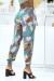 Pantalón gris elástico con estampado de hojas - Talla y tobillos ajustables | 6,69 $ | OKKO MODE