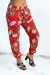 Pantalón rojo estampado hojas - Talla única | 6,69 $ | OKKO MODE