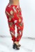 Pantalón rojo estampado hojas - Talla única | 6,69 $ | OKKO MODE