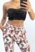 Weißer Fließender Hose mit geradem Schnitt und buntem Blattmuster. | 6,17 € | OKKO MODE