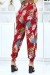 Pantalon à feuilles rouges avec taille élastique et chevilles - fluide | 6,17 € | OKKO MODE