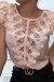 Top rose avec dentelle devant et volant aux épaules | 5,69 $ | OKKO MODE