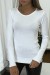 Jersey blanco cuello redondo tejido suave - Tallas S a XL | 2,73 $ | OKKO MODE