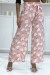Pantalón palazzo estampado floral en tonos rosados | 6,69 $ | OKKO MODE