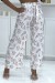 Calça Branca Estampada com Flores - Modelo Palazzo | 6,69 $ | OKKO MODE