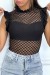 Top noir en dentelle plumetis | 5,25 € | OKKO MODE