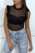 Top noir en dentelle plumetis | 5,25 € | OKKO MODE