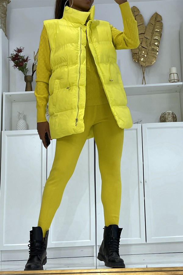 Ensemble d'hiver 3 pièces jaune doudoune et jogging côtelé

Style casual chic et cocooning - 1