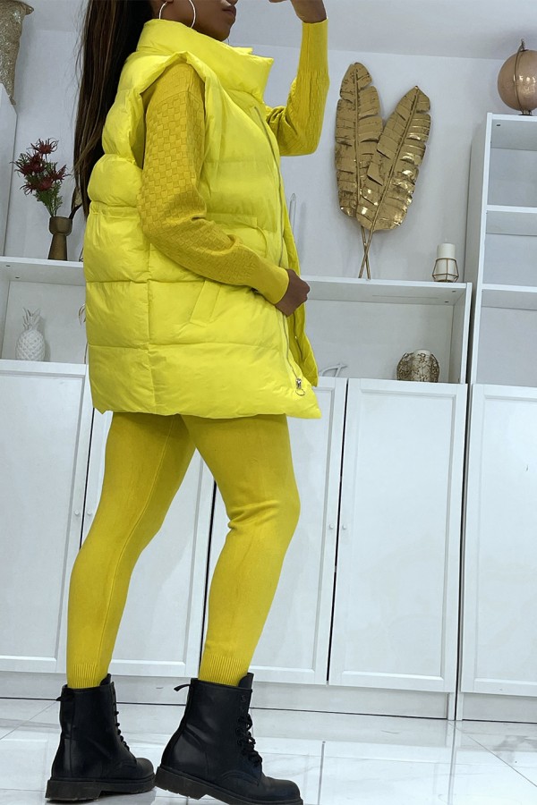 Ensemble d'hiver 3 pièces jaune doudoune et jogging côtelé

Style casual chic et cocooning - 3