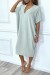 Robe vert deau mi longue à fente au dos | 19,12 $ | OKKO MODE